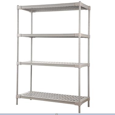 China Popular Plastic Environmental Protection 4 Tiers Corrosion Protection Commercial Hotel Kitchen Storage Rack for sale