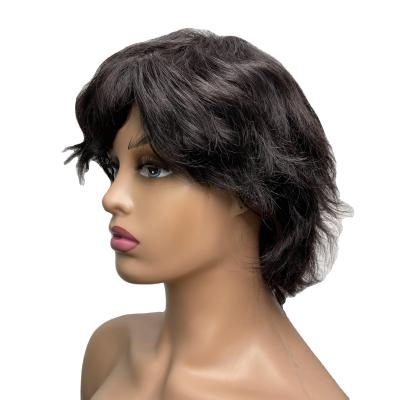 China Wholesale Cheap Beesoul Human Body Wave Wig 150% Density Short 5 Inch Body Wave Hair Wig Machine Made Wig For Women for sale