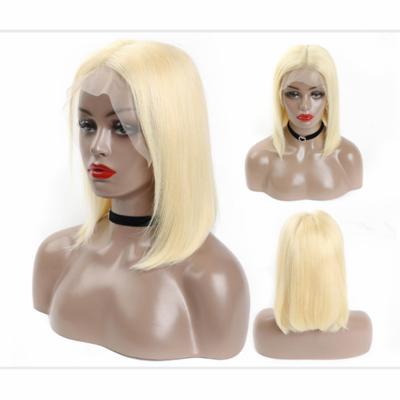 China Beesoul 613# Honey Blonde Short Straight Bob 13x4 Wave Silky Straight Human Hair Wigs PrePlucked Lace Front Hairpiece for sale