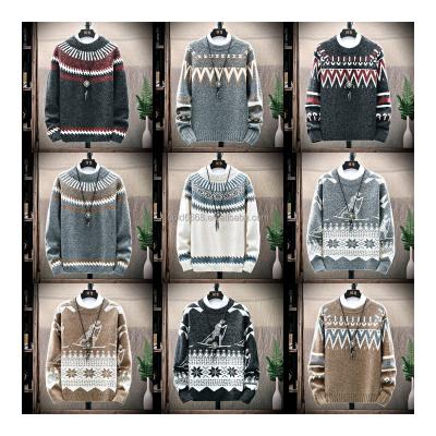 China Anti-wrinkle Men's Sweater Pullover Customized Long Sleeve Knitted Sweater Men's Plush Sweater New Style for sale