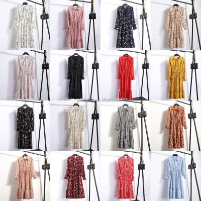 China Cheap Summer Women's Anti-Static V-neck Long Dress Flower Casual Dress Beach Dress Women Factory Price Women for sale