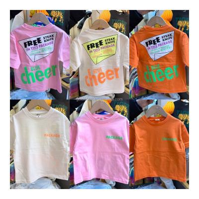 China Fast delivery 100% organic cotton children's anti-pilling shirts baby clothes high quality big children's t-shirts for sale