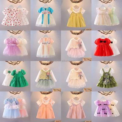 China Children's Clothing 1-14 Year Old Baby Clothing Anti-wrinkle Princess Dress Formal Lace Girl's Party Dress In Stock for sale