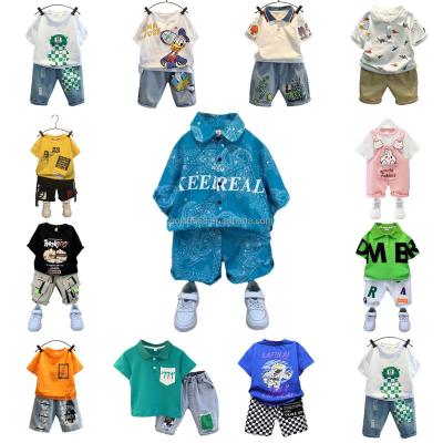 China Casual Short Sleeved Children's Summer Clothing Set , Baby Clothing Cartoon Boy's Clothing Set Spots for sale