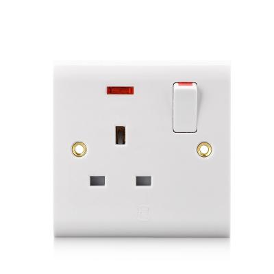 China Residential / General Purpose Bakelite 13A 1 Strip Switched Socket Outlet With Neon for sale