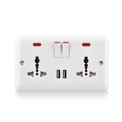 China Residential / General Purpose Multiple 13amp Wall Power Socket UK Outlet Outlet With USB Port for sale