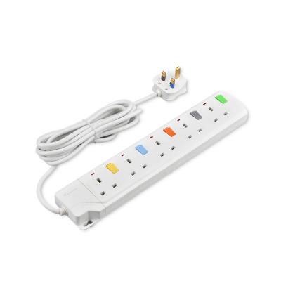 China Youda 5 Gang Multi Switch Control 5 Way Extension Wire Residential / General Purpose Electrical Outlet With UK Plug for sale