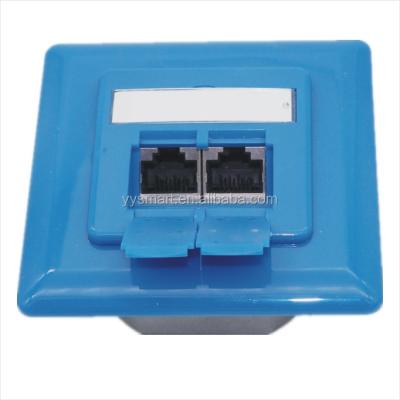 China Structure Cabling System RJ45 CAT6A Wall Plate 80X80mm Shielded FTP Cable Insertion Vertical for sale