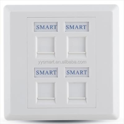 China Network cabling system 1 2 3 4 86*86mm rj45 front plate left wall socket without back box for sale