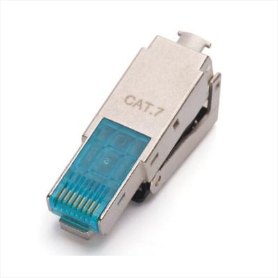 China Telecom Toolless Shielded Cat6a Cat7 Field Terminable Plug Male Connector for sale