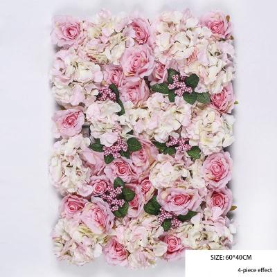 China Eco-friendly Plant Customizable Silk Flower Panels For Wall Screen Artificial Flowers Romantic Wedding Backdrop Photography Decoration for sale