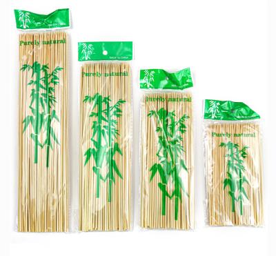 China 15 20 25 30 40 cm Logo Food Bbq Bamboo Skewer BBQ Stick Custom Easily Cleaned Skewer Barbecue Sticks for sale