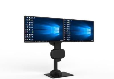 China Elektrische Lifting Roterende Dual Monitor Stand Arm Voor het verlichten van nekpijn Te koop