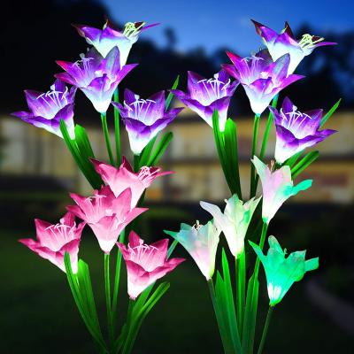 China Solar Garden Flower Lights, Lily Flower Solar Garden Waterproof Solar Powered LED Lights for Outdoor for sale