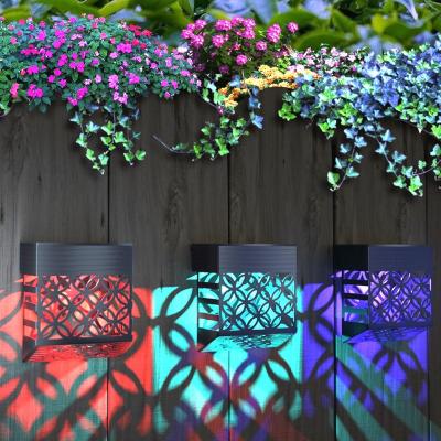 China Solar Fence Lights Outdoor Garden, RGB and White 2 Modes Waterproof Solar Lights for Fence Posts for sale