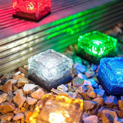 China Solar LANDSCAPE Brick Light, Outdoor Waterproof Glass LED Earth Brick Light Path Road Yard for sale