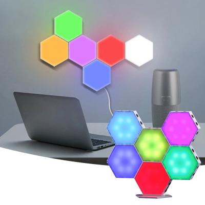 China Modern RGB Quantum Hexagonal Splicing Lamp, Touch Wall Lamp, Colorful Home Decoration Atmosphere Lamp for sale