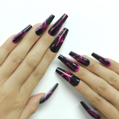 China 2023 design fashion for women and girls 24pcs high quality ABS fake nails simple use not hurt hands fake nails for sale