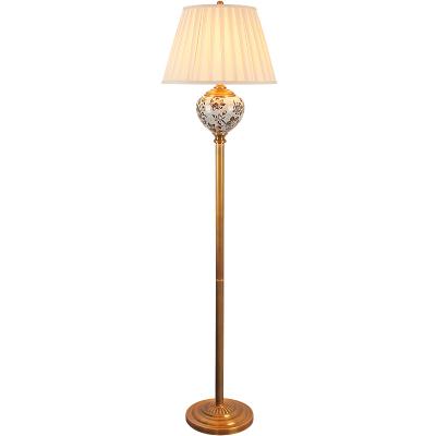 China Wholesale Contemporary Modern Standing Lamp Floor Lighting Copper Ceramic Floor Lamps For Living Room for sale