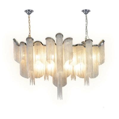 China Modern Hotel Designer Tassel Chain Chandelier Pendant Lamp Aluminum Ceiling Light New for sale