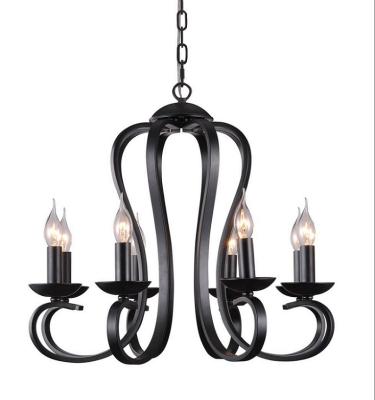 China Contemporary Vintage 6 Lights Metal Pendant Lamp Industrial Black Chandelier for sale