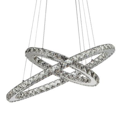 China Contemporary Indoor Bedroom Modern Led Straight Ring Chandelier Hanging Pendant Light for sale