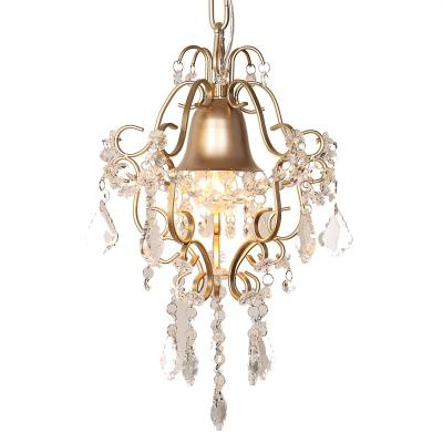 China Shinetime Mini Style Crystal Chandelier Pendant Contemporary Gold 1-Light for sale