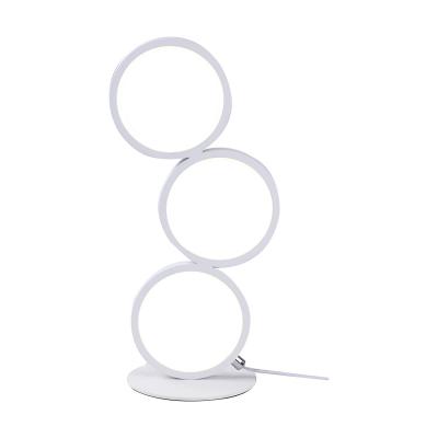 China Contemporary Modern Aluminum Ring Shape LED Table Lamp Dimmable Bedside Lamp Aluminum White Desk Lamp for sale