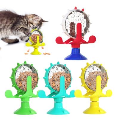 China High Quality Sustainable Windmill Toy Food Dispensing With Suction Revolving Cup G00440 For Pet Cat Dog for sale