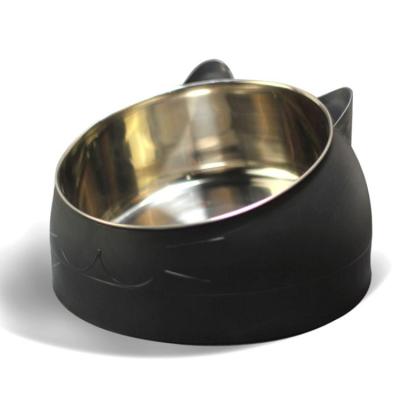 China Cat Feeder Pet Food Easy Dish Cat Feeder Pet Food Easy Durable Tilting Bowl Pet Dog Food Clean Bowl for sale