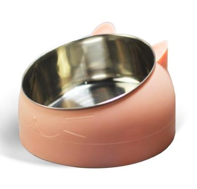 China Viable Bowl To Protect Cervical Spine Oblique Mouth Pet Stainless Steel Food Bowls For Cat Supplies Durable for sale