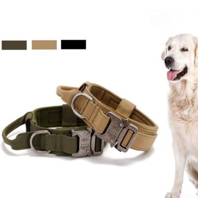 China Custom Thick Military Zinc Alloy Nylon Buckle G00282 Army Dog Pet Collar For Dog for sale