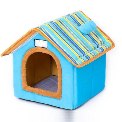 China G00015 Luxury Indoor Folding Washable Breathable Dog and Cat Pet Blue House for sale