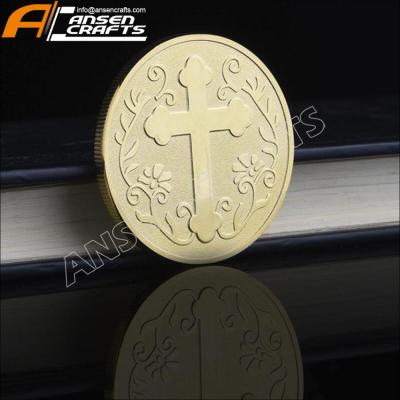 China Europe Collection Jesus Cross Gold Plated Religious Coins for sale