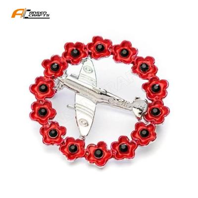 China Lone Soldier Veterans Brooch Lapel Pin Europe Red Cross Remembrance Day World War Badges for sale