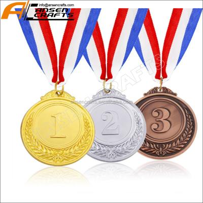 China 2020 Europe Gold Award Silver Bronze Medals - Winner Sports Bronze Medals Gold Silver With Ribbon for sale