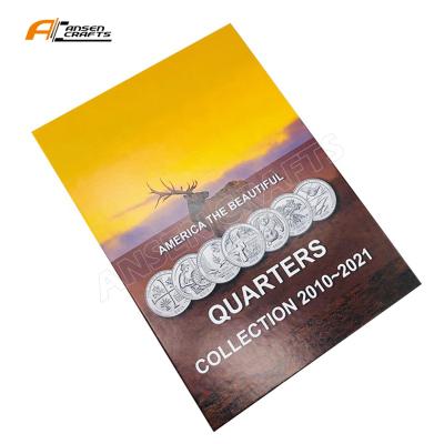 China High Quality Custom Collection Hardcover USA States Quarters 2021 Newest Coins Album With Caps Made In China for sale