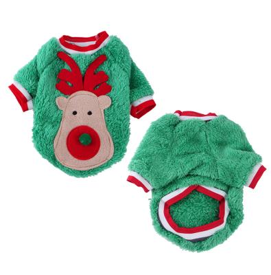 China Viable Cartoon Warm Cute Winter Cotton Small Dog T-shirt Pet Christmas Costume for sale