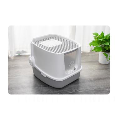 China Factory Direct Viable Hot Sale Single Assembly Fully Enclosed Large Pet Cat Litter Box for sale