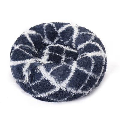 China Wholesale Soft Plush Warm Dog Travel Manufacturer Cat Donut Beds Tie-Dye Color Plush Dog Sofa for sale