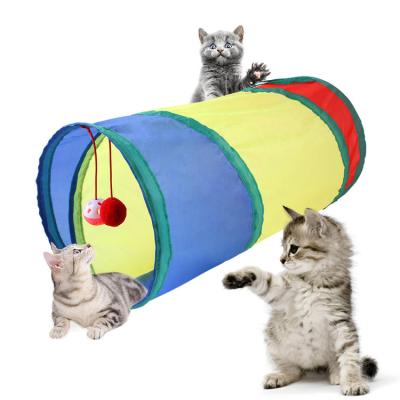 China Viable Wholesale Supplies Cat Tunnel Cat Toy Interactive Colorful Collapsible Pet Tunnel for sale