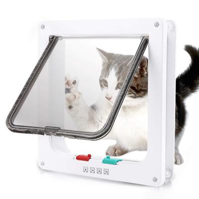 China Sustainable 4 Way Locking Cat Interior Exterior Doors Flap Door Pet Doors for sale