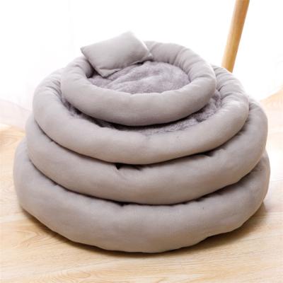 China Dog and Cat Cushion Bed Luxury Donut Cushion Travel Cushion Fabric PP Linen Cotton for sale