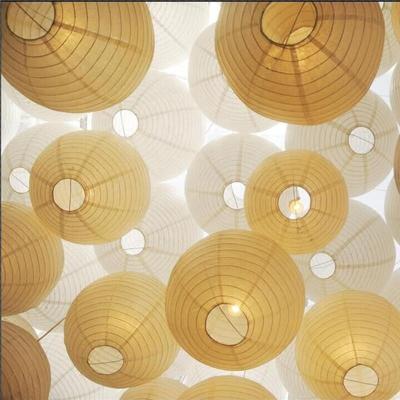 China Japan XRui High Quality Handmade Wholesale Party Festival Chinese Made Home Decoration 14inches Around Bend Led Paper Lantern Lamp for sale