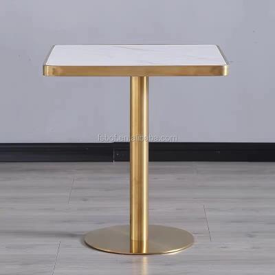 China Wholesale Modern Luxury Gold Marble Dining Tables Fashion Coffee Top Tea Table Dining Room Tables Wholesale Modern Luxury Modern for sale