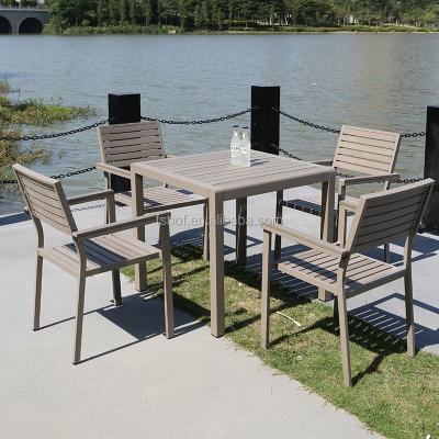 China Dining Tables and Chairs Plastic Modern Outdoor Restaurant Furniture Plastic Wood Chairs for sale