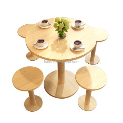 China Modern fast food restaurant store dining table and cheap round stool table and chairs for quick grocery shopping for sale