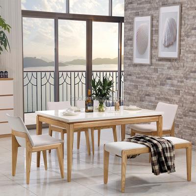 China Nordic dining dining table and chair and table dining room furniture wooden chair set 6 sets of chairs EC003 for sale