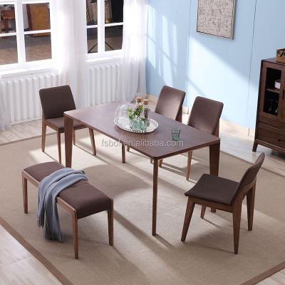 China Solid Wood Modern Dining Set Table With 6 Chairs Rectangular Dining Table for sale