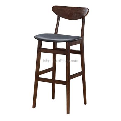 China Creative solid wood bar chair Nordic high wooden household American vintage stool bar stool modern bar chair wholesale for sale